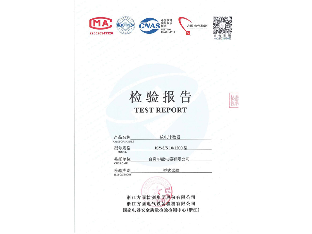 放电计数器检验报告